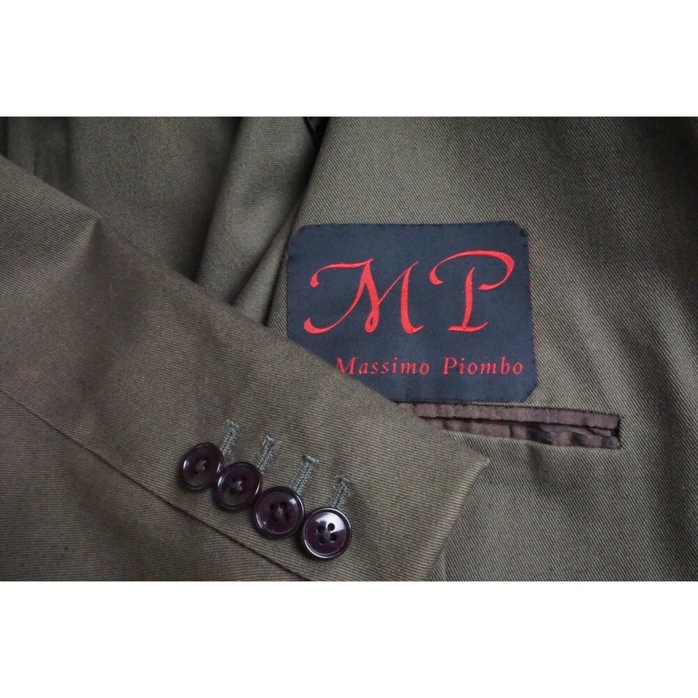 Massimo Piombo 100% Cotton Green Sport Coat Jacket Sz 42